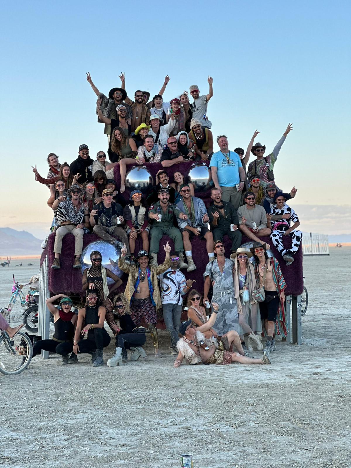 BYTE Project full crew group photo on the art car